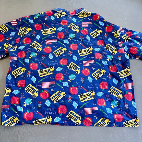 Vintage Handmade School Teacher Button Down Short Sleeve Top 4X - Picture 6 of 9